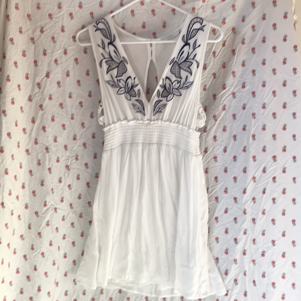 White and blue dress